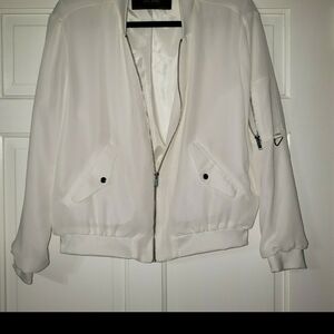 Zara Elegant Cream Bomber Jacket